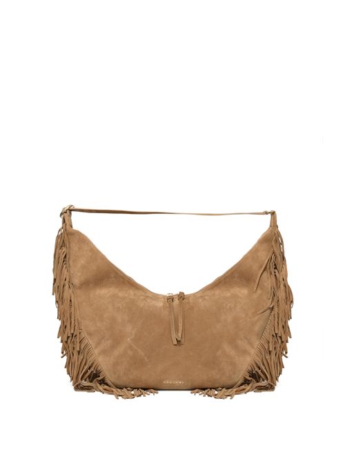 Borsa Isola Peach Fringe Large a spalla in suede ORCIANI | B02226 PFGBIS